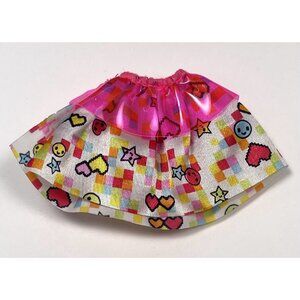 2016 MATTEL Barbie Video Game Hero Anime Girl SKIRT Neon Hearts Pixels DTW17 EUC